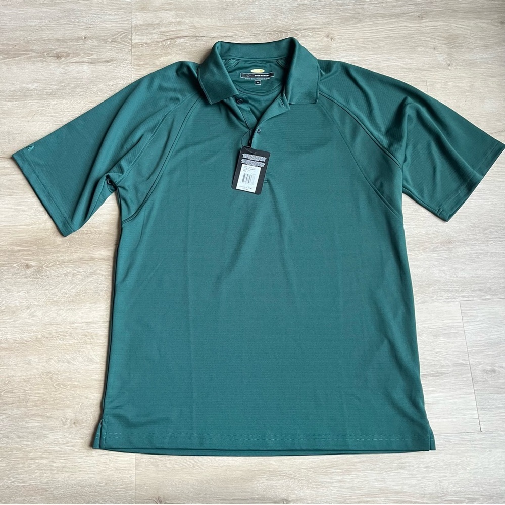 GREG NORMAN Play Dry polo Green Mens SZ L NWT
